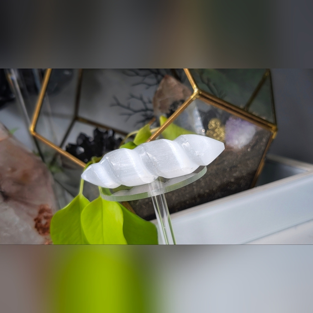 Selenite Crystal Spiral Massage Wand